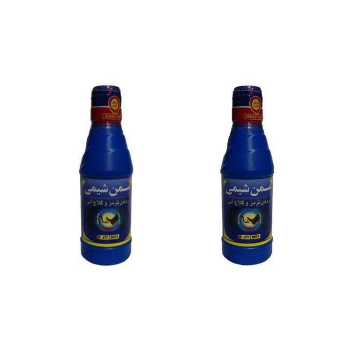 روغن ترمز خودرو سمن مدل DOT4 حجم 250 میلی لیتر بسته 2 عددی